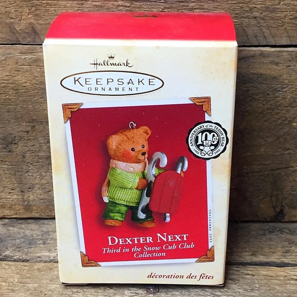 Dexter Next Bear Hallmark Ornament 2002‎ Bear with Sled